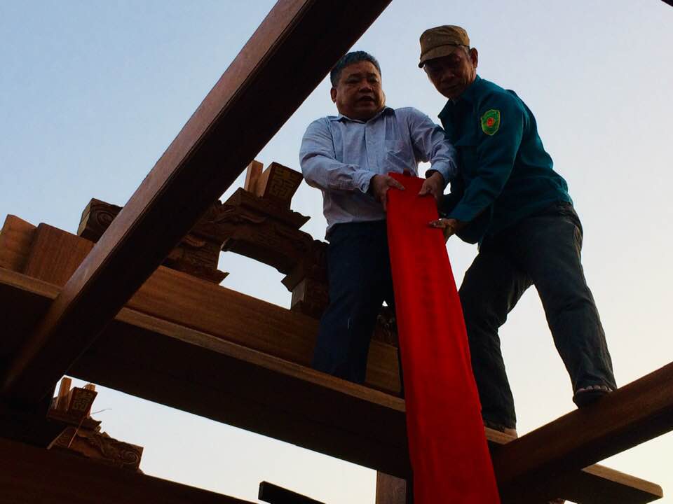 Lễ Thượng lương Từ đường họ Đinh xã Chi Lăng - Thái Bình