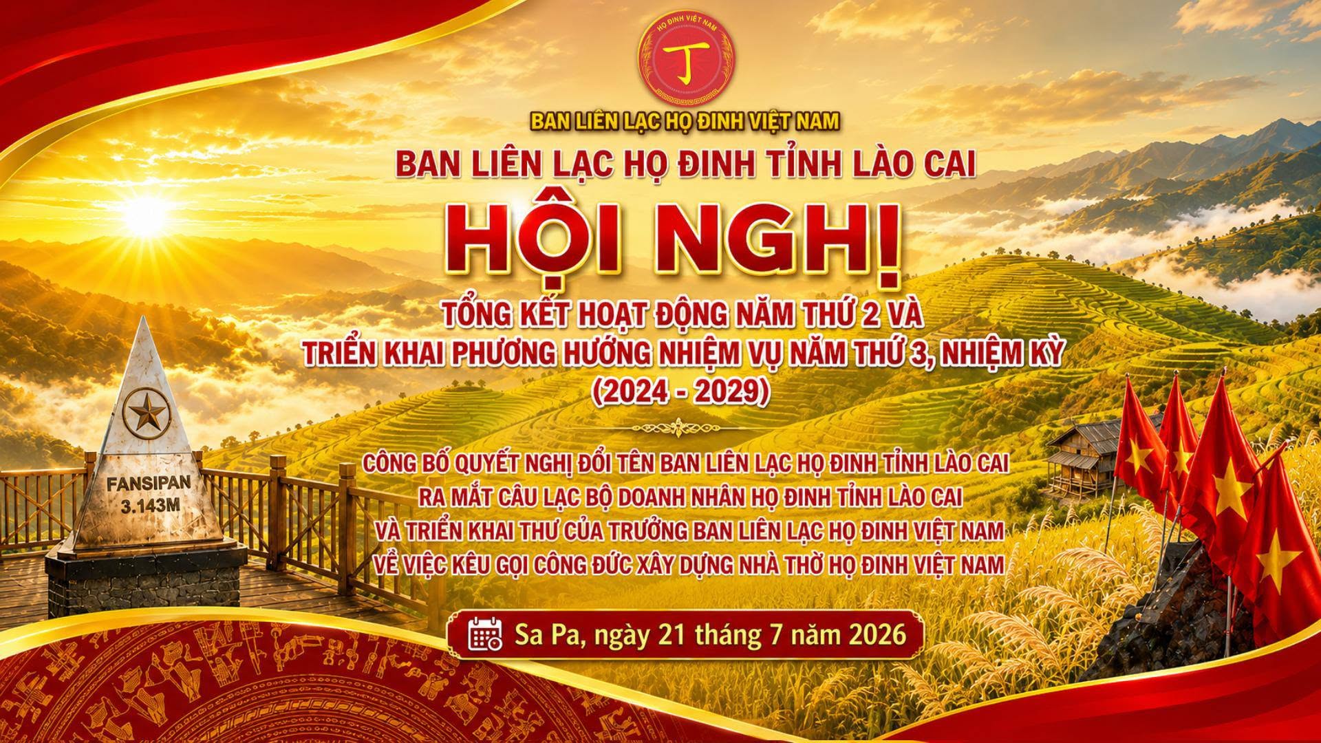 HỘI NGHỊ TỔNG KẾT HOẠT ĐỘNG NĂM THỨ 2 CỦA BAN LIÊN LẠC HỌ ĐINH TỈNH LÀO CAI